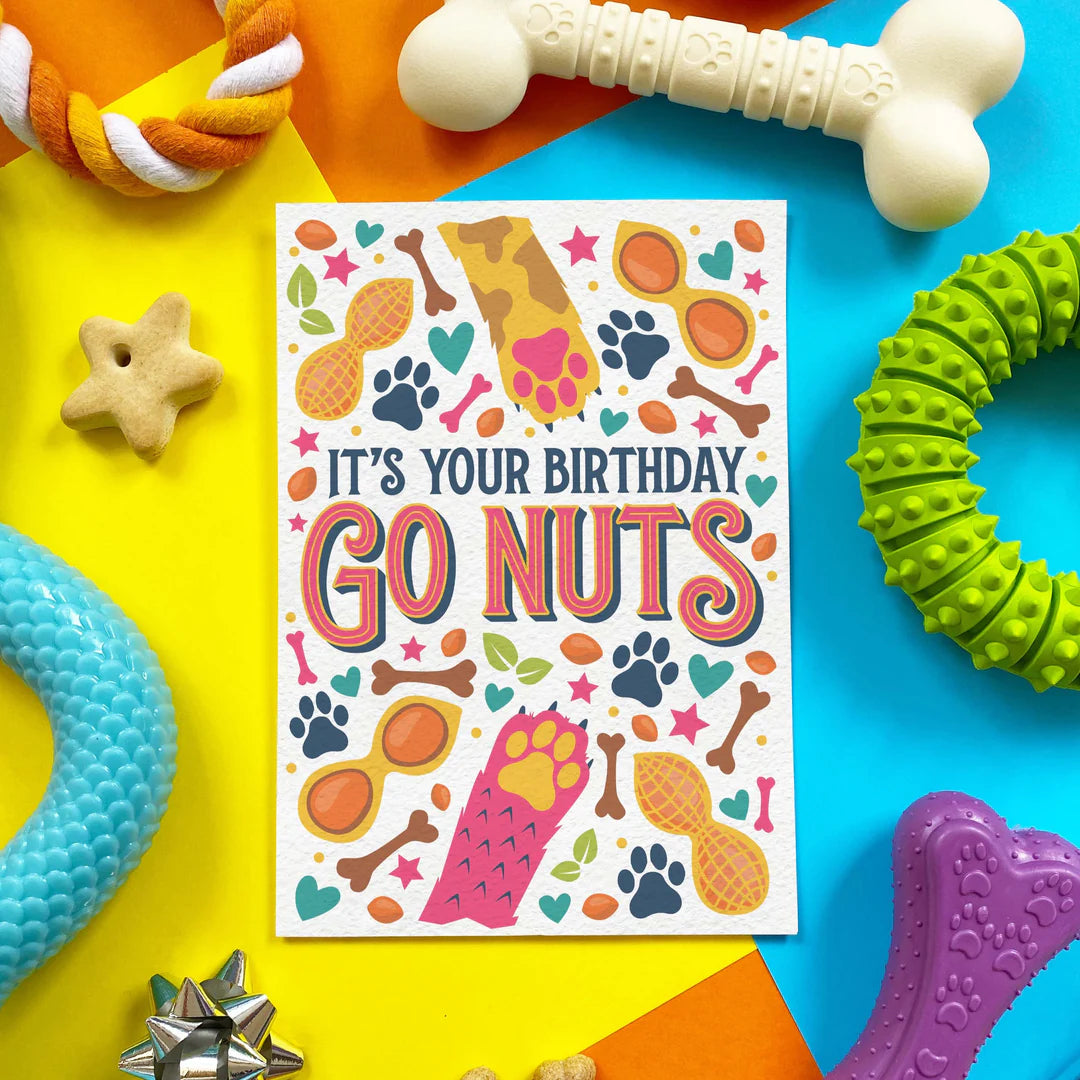 Edible Peanut Go Nuts Birthday Card