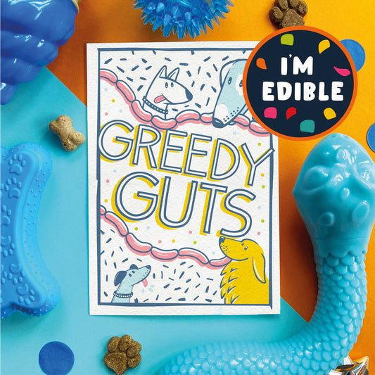 Edible Bacon Greedy Guts Card for Dogs